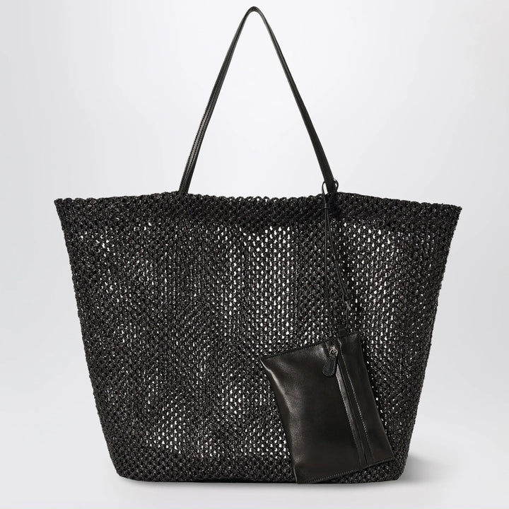 The Row - Barn geometric nylon tote with leather handles, black Brand Apparel &amp; Accessories TU
