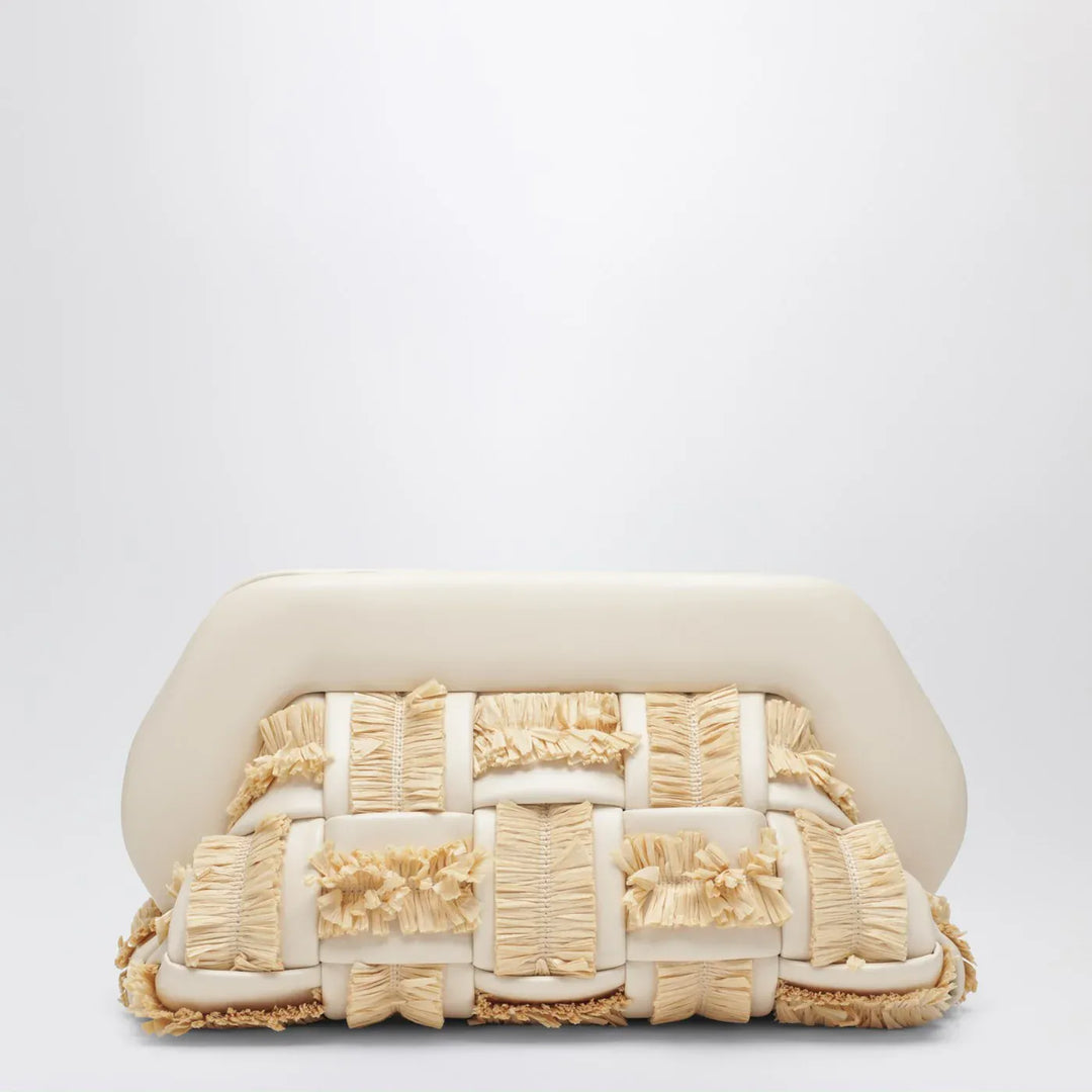 THEMOIRè - Tia clutch in butter color with raffia inserts Brand Apparel &amp; Accessories TU