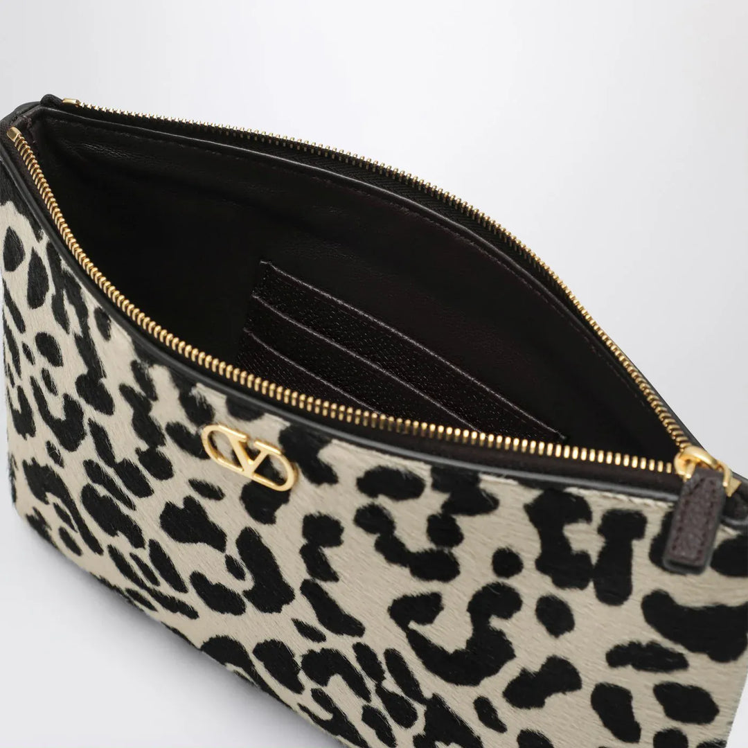 Valentino Garavani - Animal-print pony-effect VLogo Signature pouch Brand Apparel &amp; Accessories TU