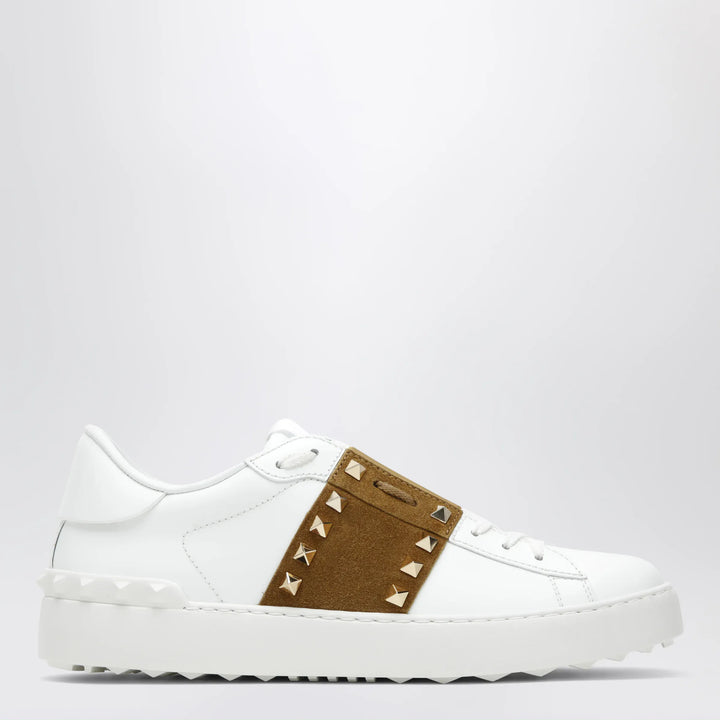 Valentino Garavani - Rockstud Untitled trainers in white leather/beige Havana Brand Apparel &amp; Accessories