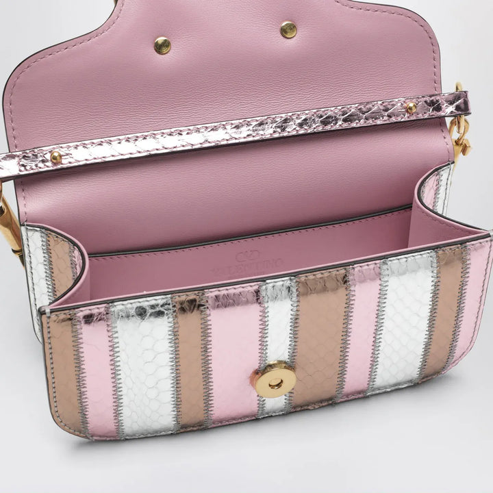 Valentino Garavani - Small Locò shoulder bag in multicolour laminated elaphe leather Brand Apparel &amp; Accessories TU