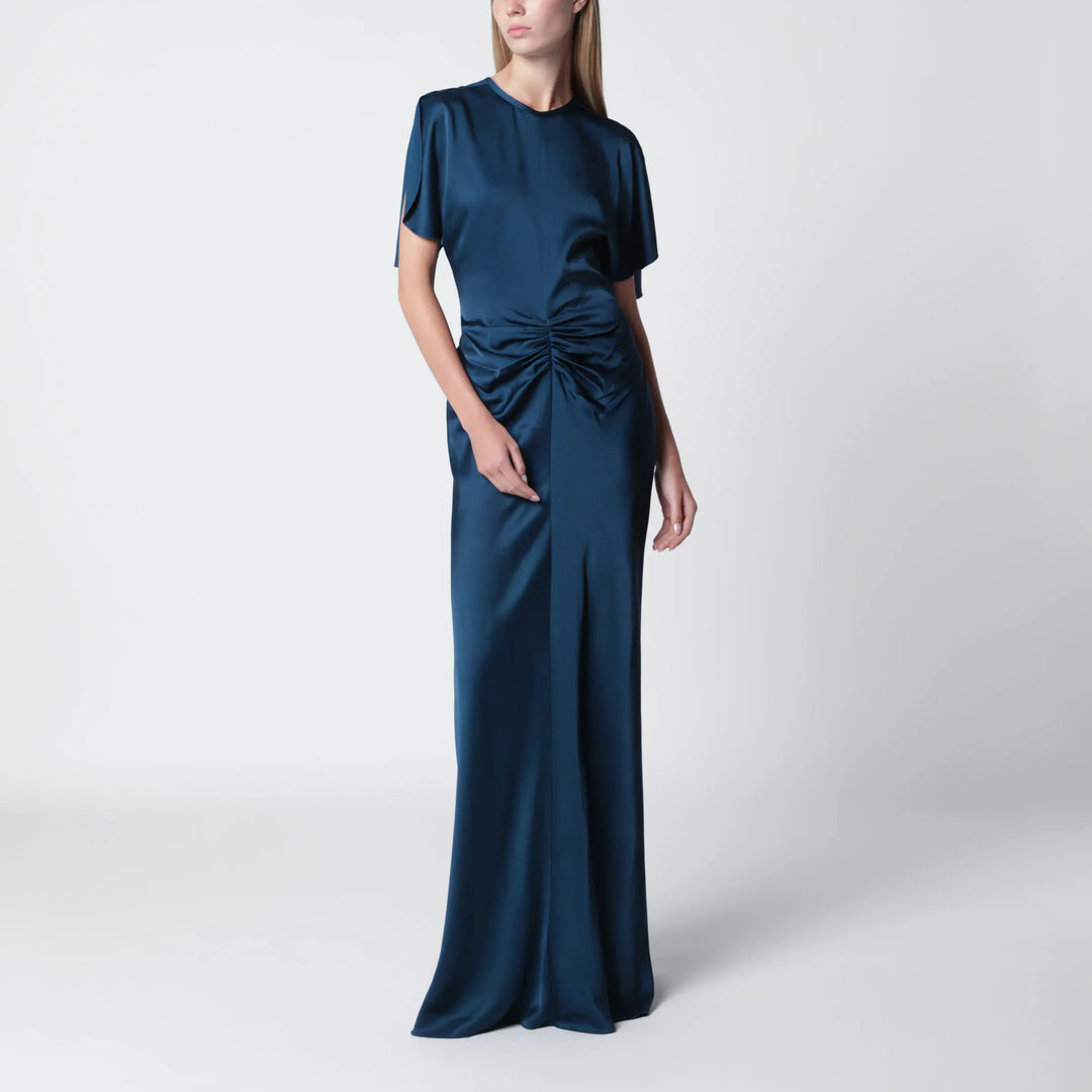 Victoria Beckham - Ocean blue Isabella satin crêpe maxi dress Brand Apparel & Accessories 6 UK