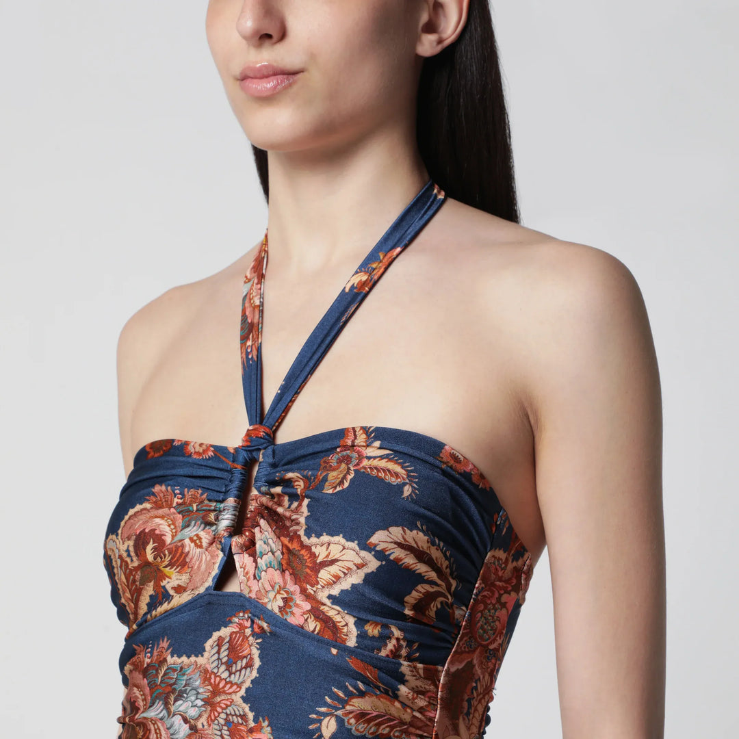 ZIMMERMANN - Aster Navy Jacobean one-piece swimsuit Brand Apparel &amp; Accessories