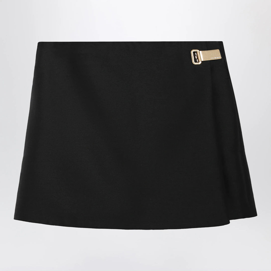 Balenciaga - Black wool and silk mini skirt Brand 36  FR