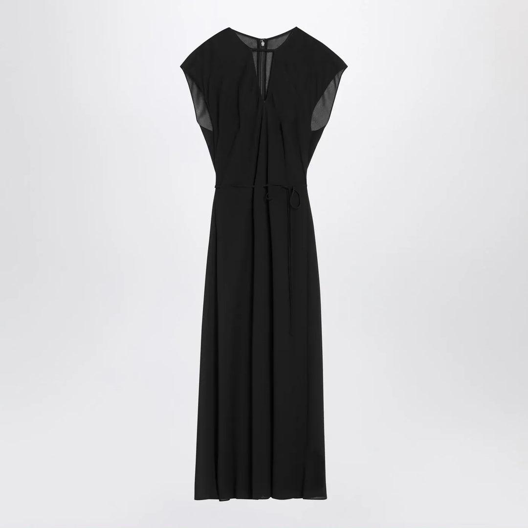 Calvin Klein - Black midi dress with belt Brand Belts 34