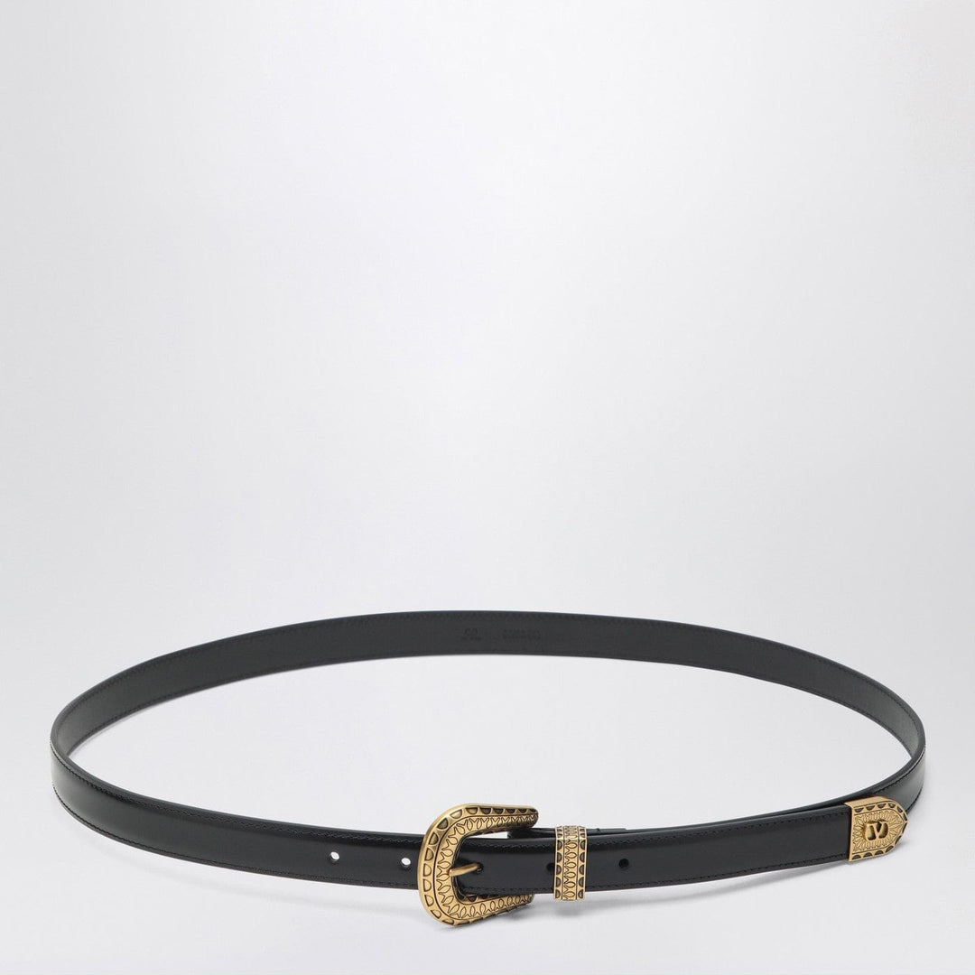 Belts Valentino Garavani - Black VLogo Signature belt in polished calfskin Brand