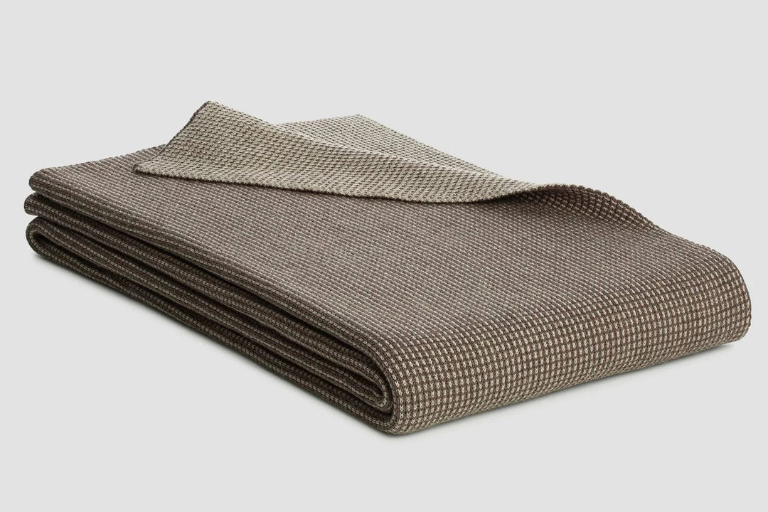 Bemboka Blankets King /Single 220 x 180cm / Mocha/Wheat Bemboka Reversible Box Knitted Weighted Blankets Bemboka: Luxury Reversible Box Knitted Weighted Blankets Brand
