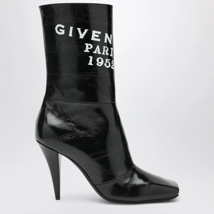 Givenchy - Black Sliced Square GIVENCHY Tape ankle boots Brand Boots 37 IT
