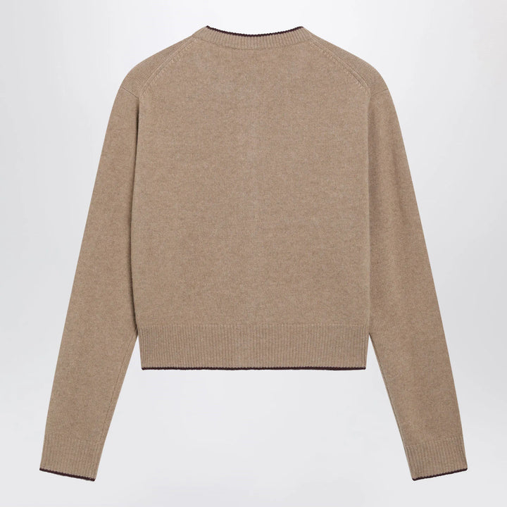 Chloé - Light Brown Wool and Cashmere Logo Cardigan Brand