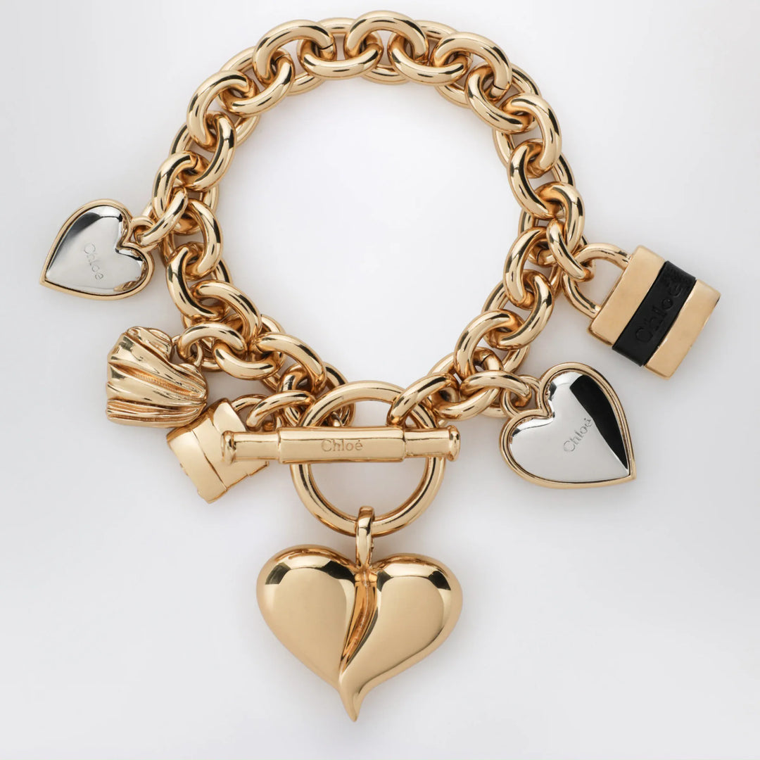 Chloé - Paddington Chain Bracelet in Gold/Black Brass Brand U