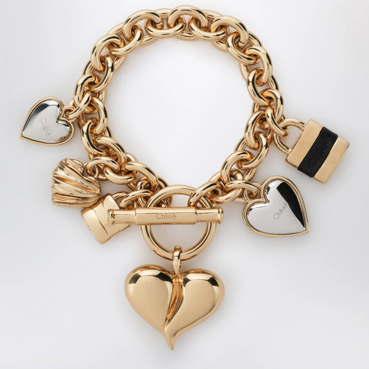 Chloé - Paddington Chain Bracelet in Gold/Black Brass Brand U