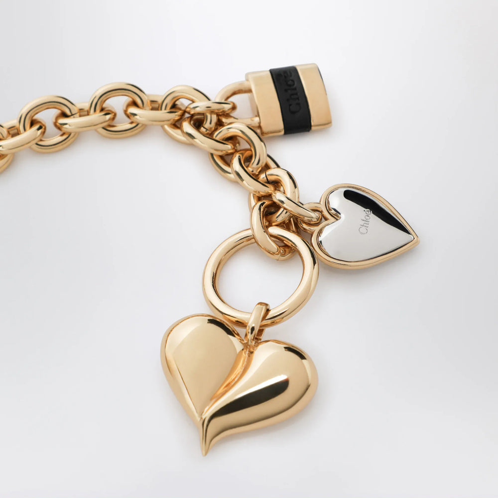 Chloé - Paddington Chain Bracelet in Gold/Black Brass Brand U