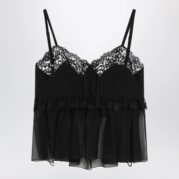 Chloé - Silk crêpe de chine top with thin straps, black Brand 36  FR