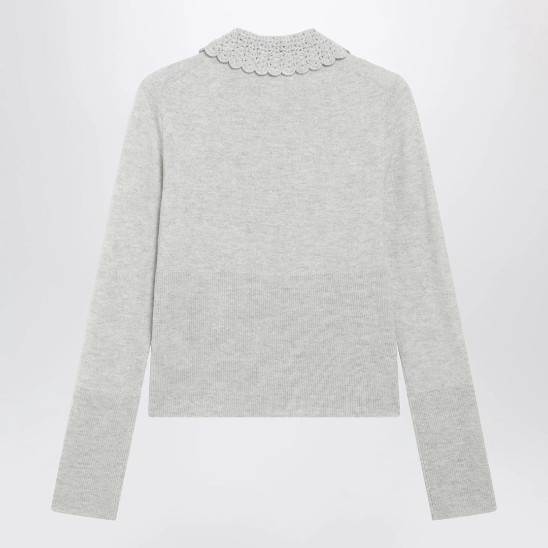 Chloé - Slim-fit logo wool cardigan in Sweet Grey Brand