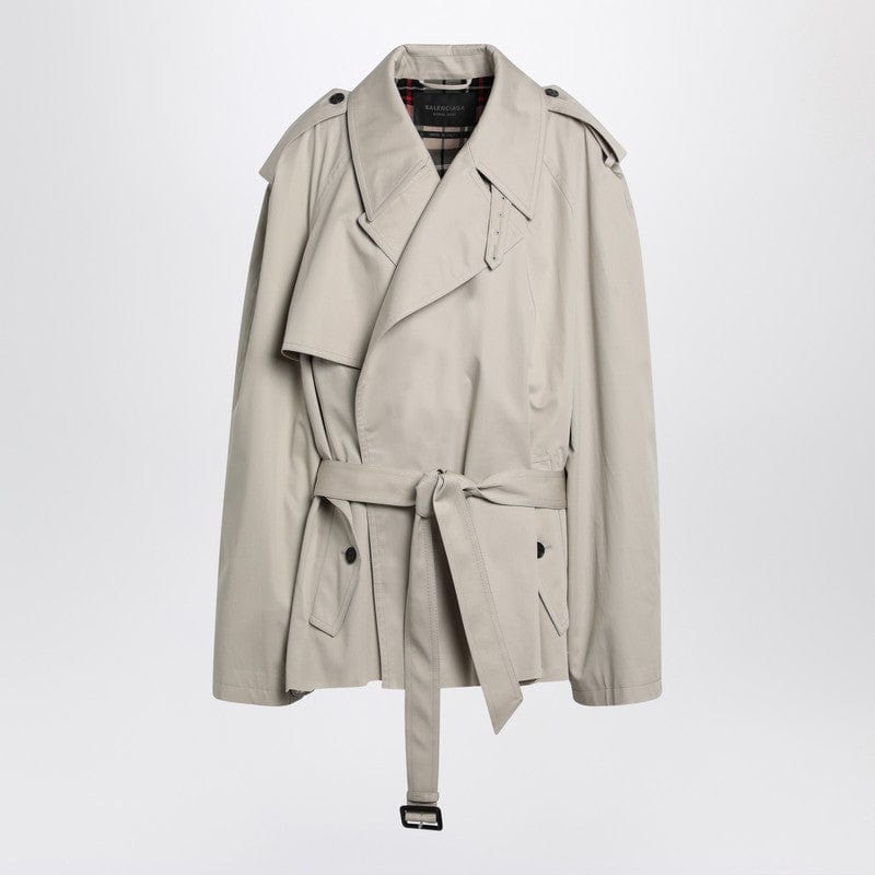 Balenciaga Coats 2 Balenciaga Beige cropped trench coat in cotton twill Balenciaga Beige cropped trench coat in cotton twill Brand