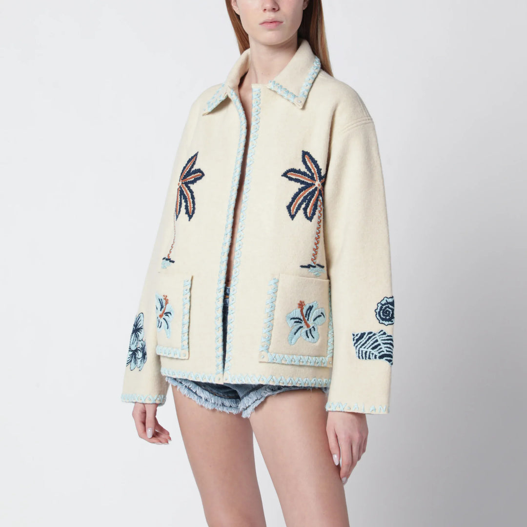 Alanui - Sand-colored wool Remember Me jacket Brand Coats &amp; Jackets M