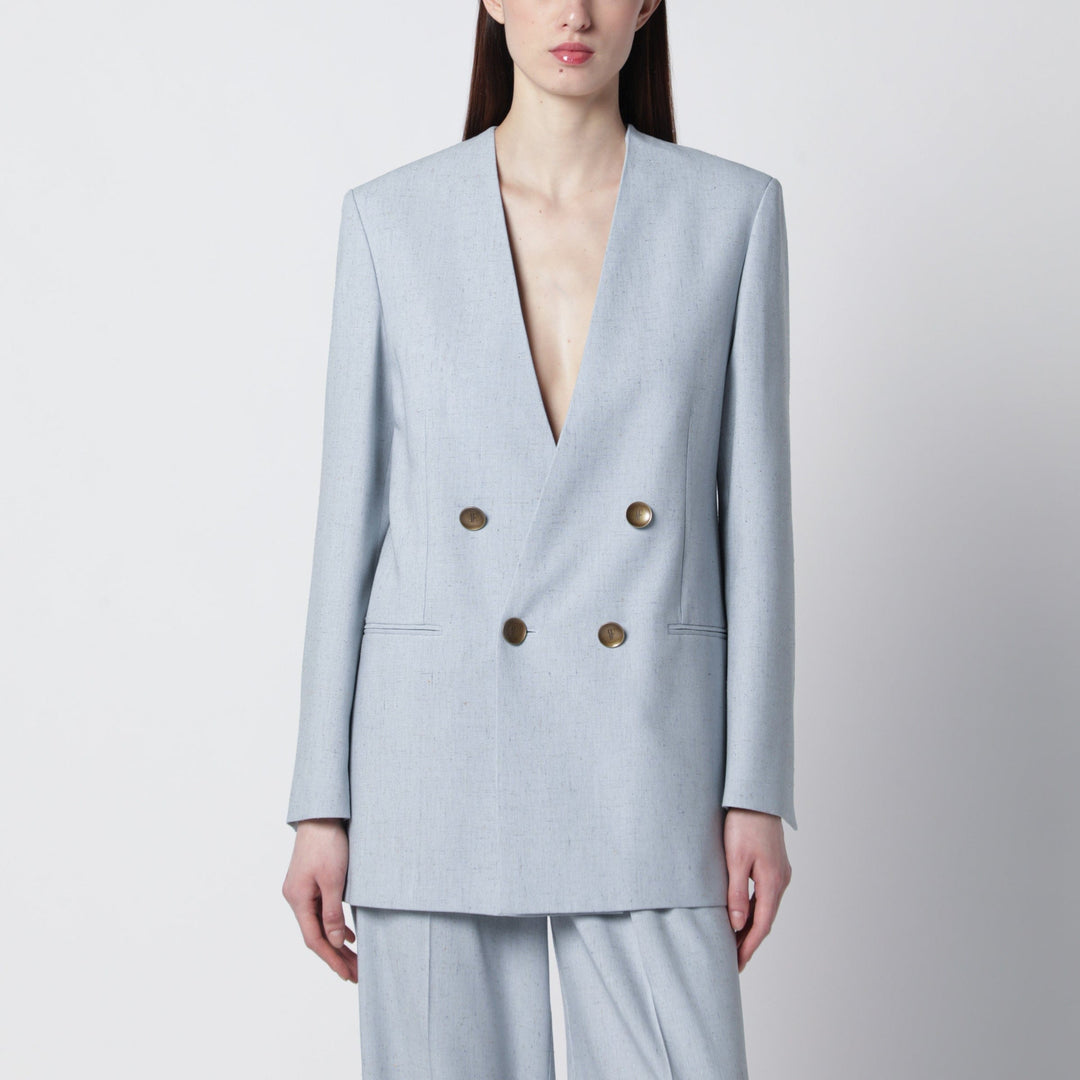 Coats &amp; Jackets Alberta Ferretti - Light blue double-breasted tweed jacket Brand