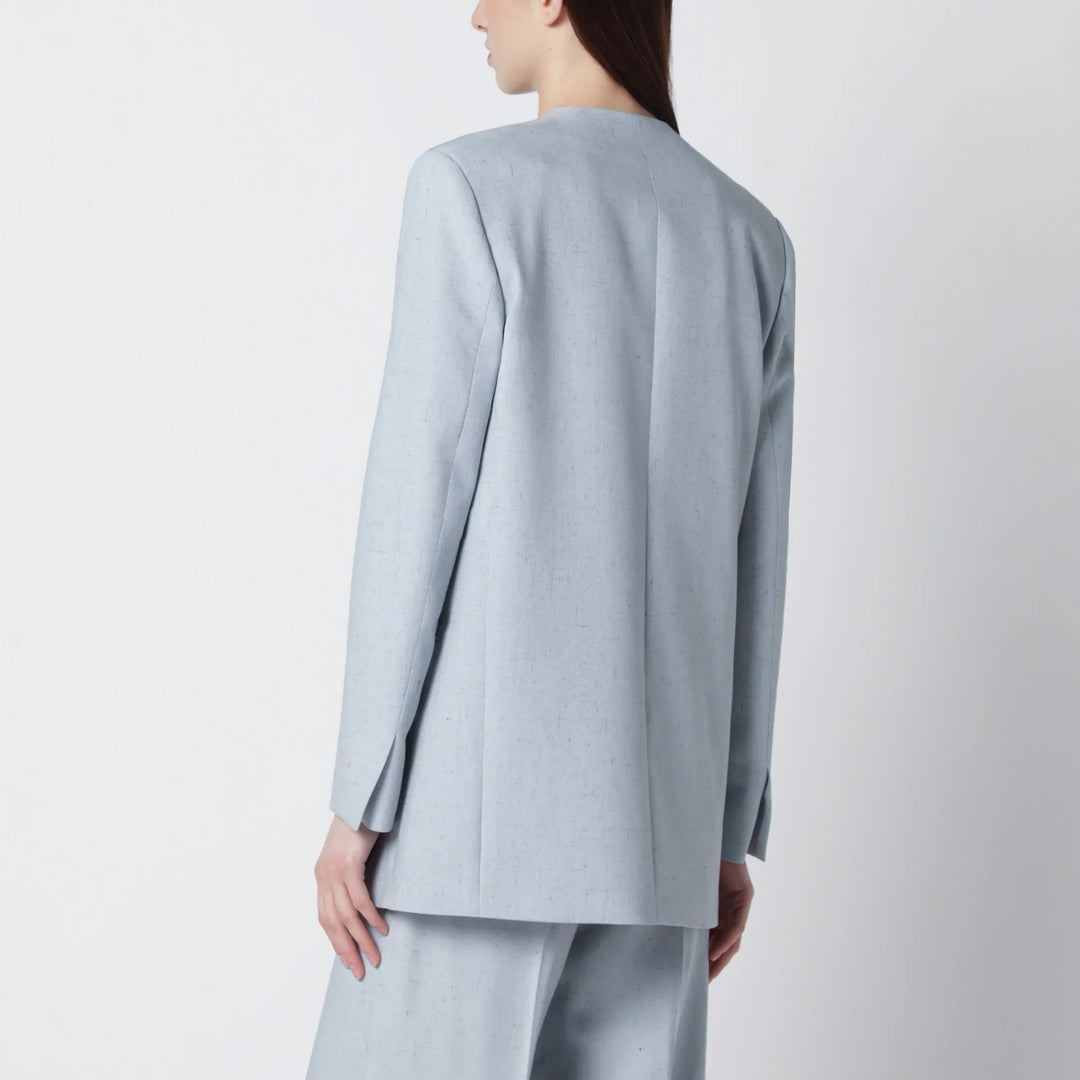 Alberta Ferretti - Light blue double-breasted tweed jacket Brand Coats &amp; Jackets