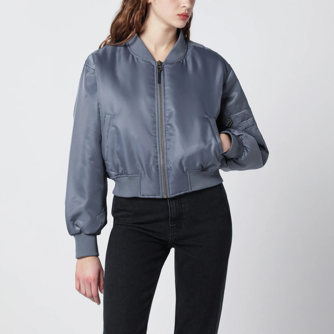 ANINE BING - Leon grey cropped bomber jacket Brand Coats &amp; Jackets L