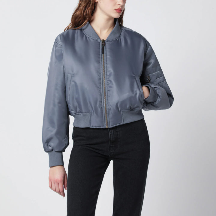 ANINE BING - Leon grey cropped bomber jacket Brand Coats &amp; Jackets L