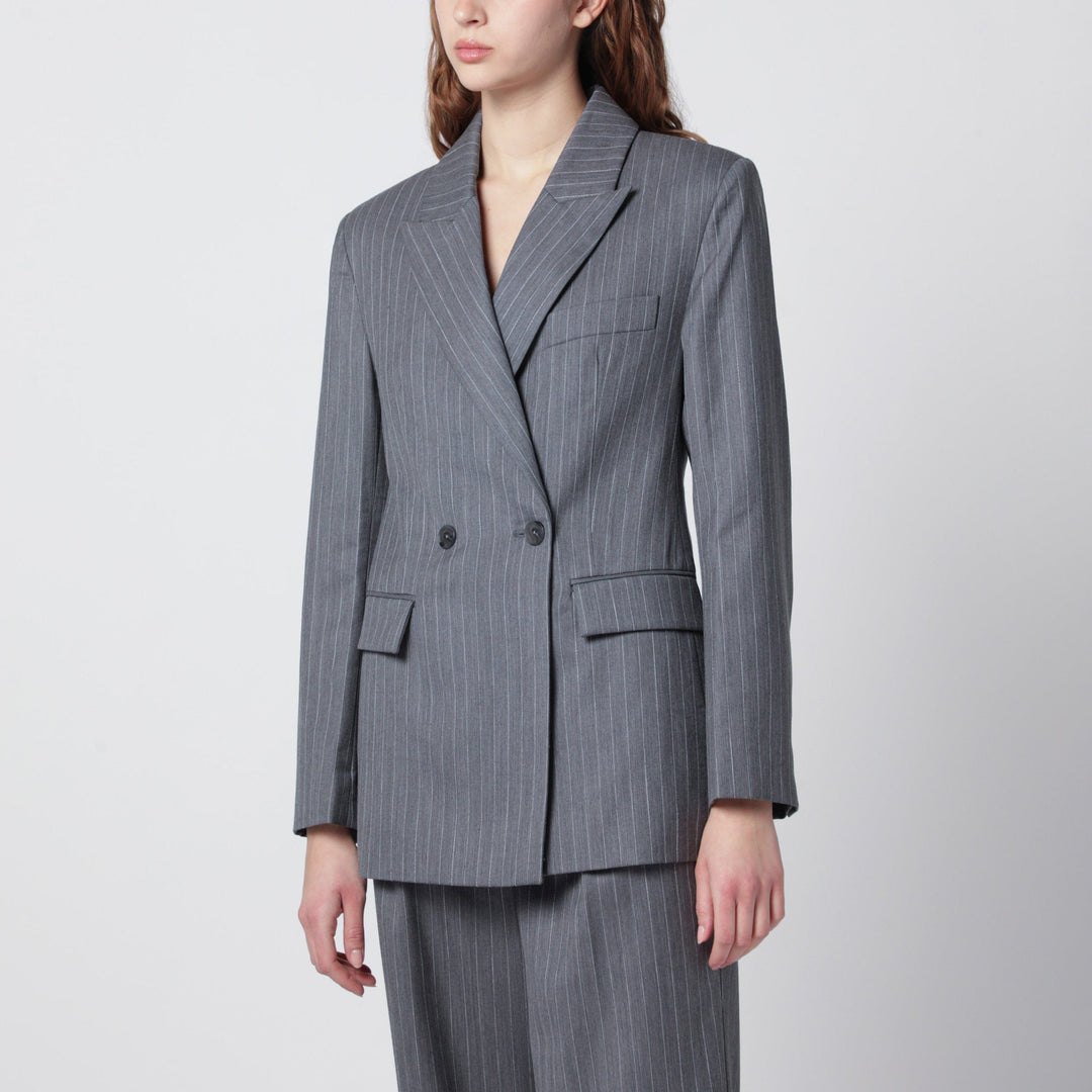 Coats &amp; Jackets ANINE BING - Tiphaine blazer in light grey pinstripe fabric Brand