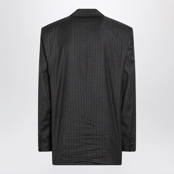 Balenciaga - Grey pinstripe wool single-breasted jacket Brand Coats &amp; Jackets