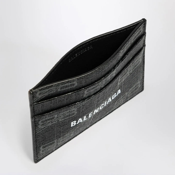 Balenciaga - Signature card holder in black and grey BB Monogram coated canvas Brand Coats &amp; Jackets TU