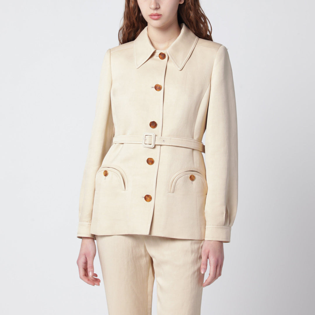 Coats & Jackets Blazé Milano - Paint jacket with belt in Champagne Brand