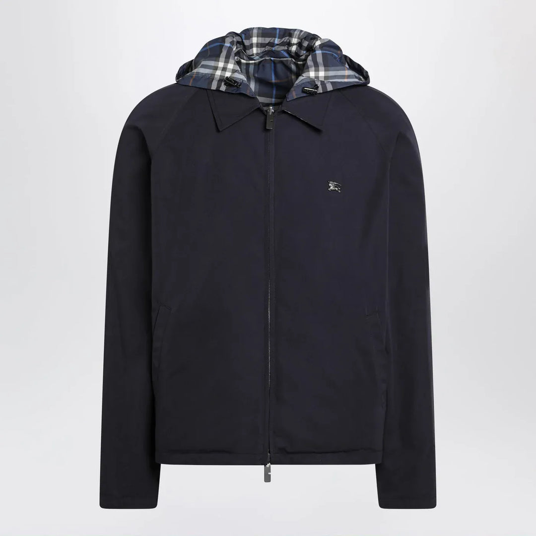 Burberry - Blue reversible cotton jacket with Check pattern Brand Coats &amp; Jackets 48 IT