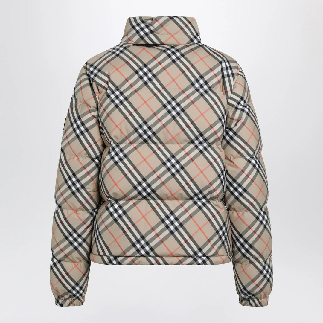 Burberry - Sand Check Ambleside Down Jacket Brand Coats &amp; Jackets