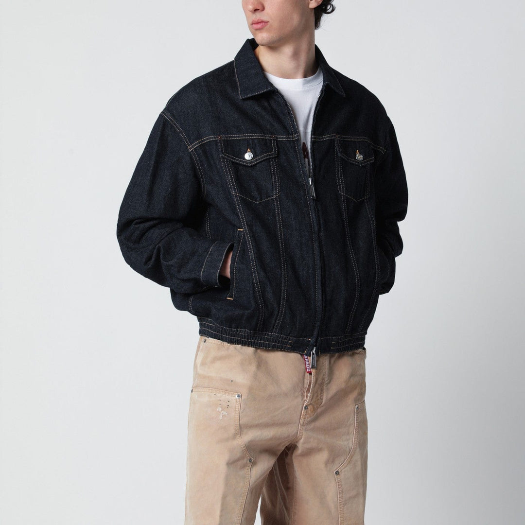 Coats & Jackets Dsquared2 - Navy blue zip-up denim jacket Brand