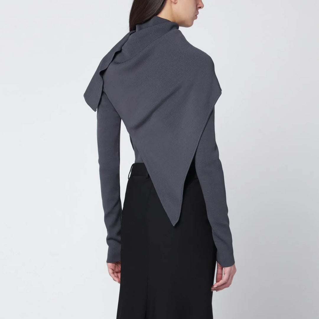 Entire Studios - Grey turtleneck sweater with cape detail Brand Coats &amp; Jackets XS/S