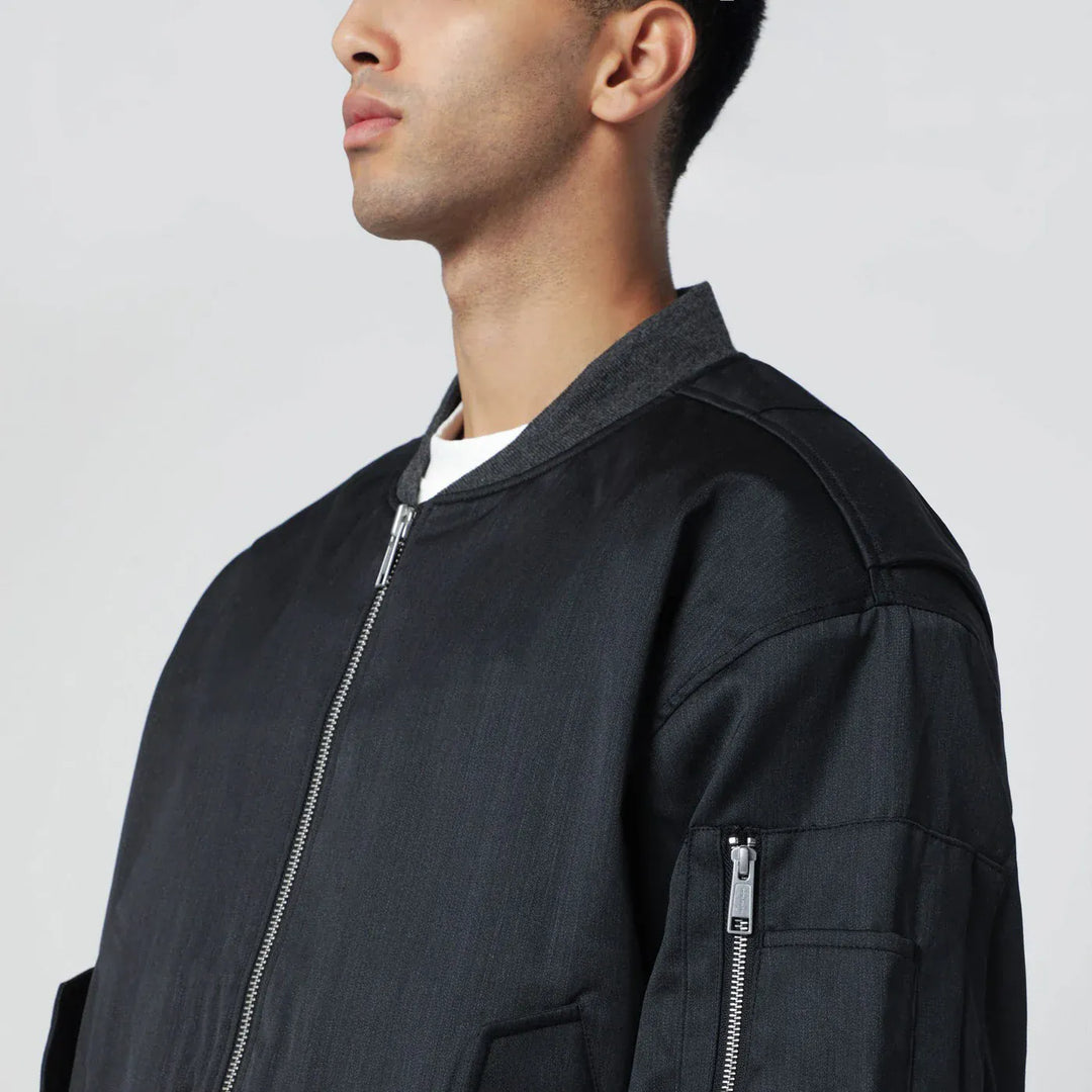 Entire Studios - Grey wool-blend bomber jacket with zip Brand Coats &amp; Jackets