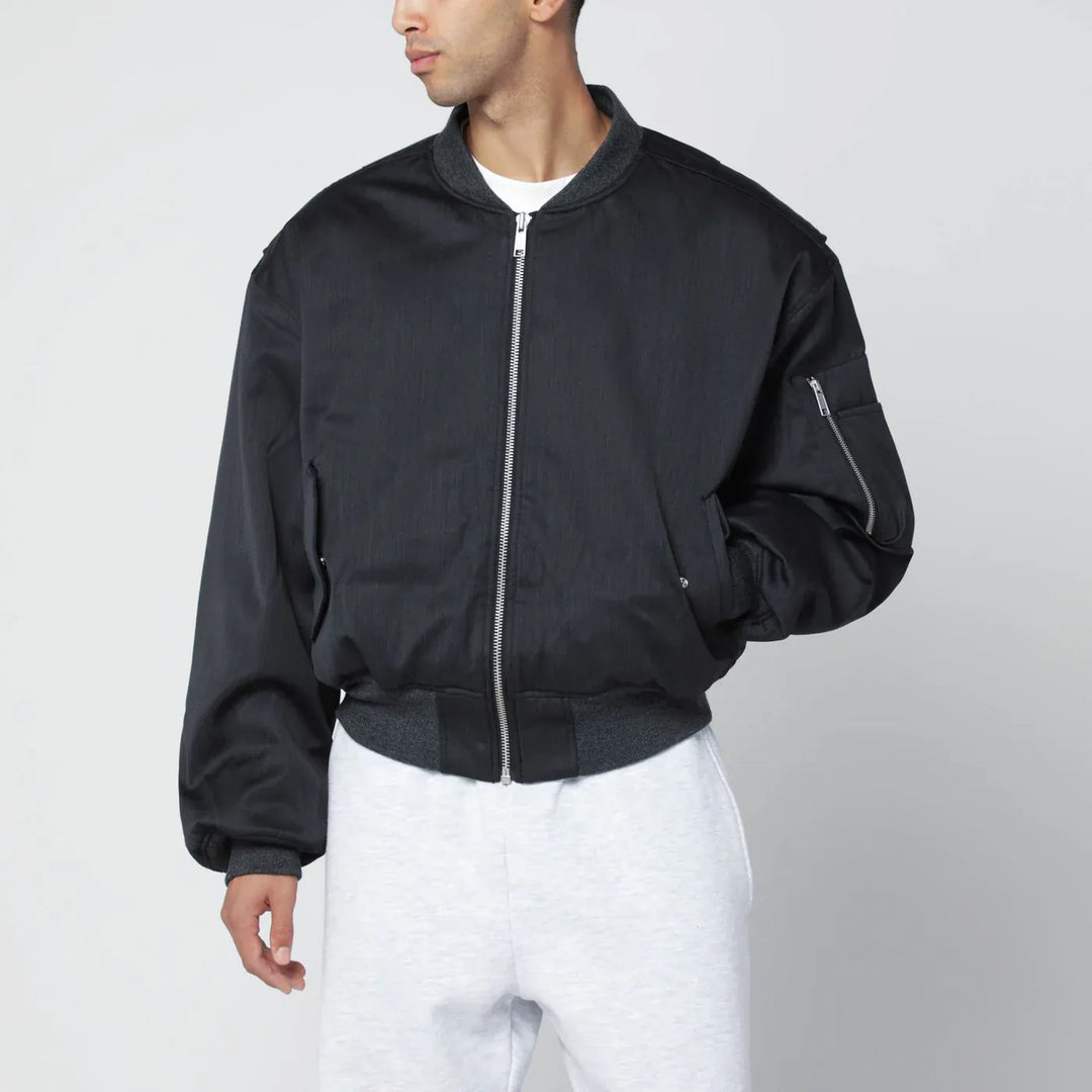Entire Studios - Grey wool-blend bomber jacket with zip Brand Coats &amp; Jackets L