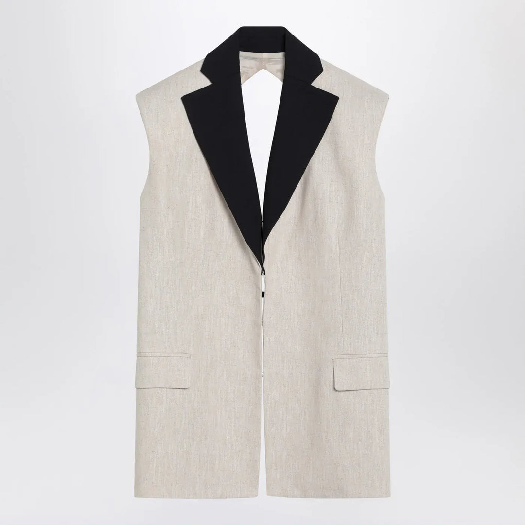 Erika Cavallini - Linen waistcoat with open back Brand Coats &amp; Jackets 42  IT