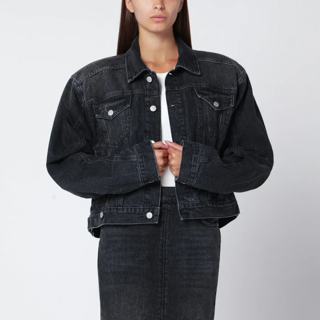 HAIKURE - Black washed-effect Renee denim jacket Brand Coats &amp; Jackets L