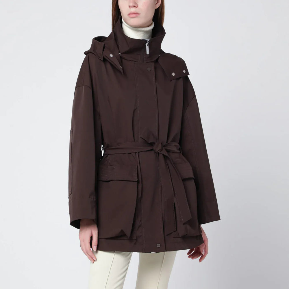 HERNO - Short Laminar coffee-colored parka Brand Coats & Jackets M