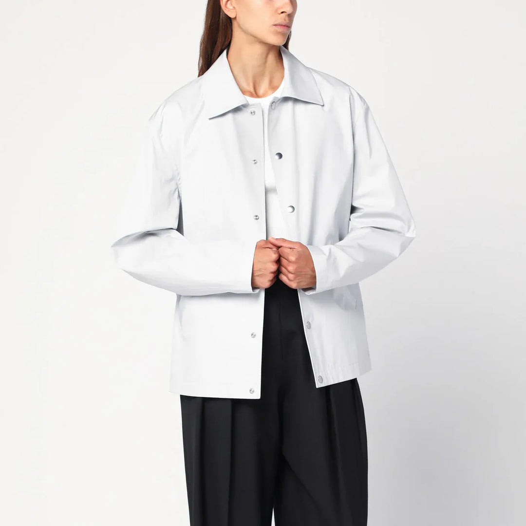 Jil Sander - Light grey cotton taffeta jacket with logo Brand Coats &amp; Jackets M
