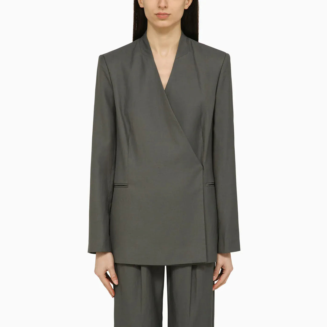 LouLou De Saison - Sandyato single-breasted grey viscose blazer Brand Coats &amp; Jackets M