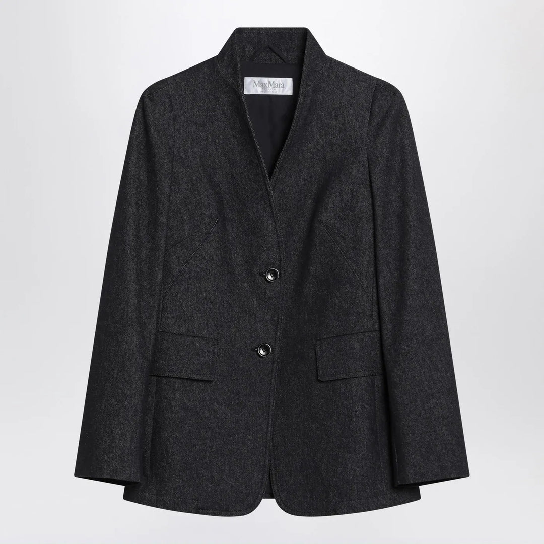 Max Mara - Midnight blue jacket in cotton denim effect Brand Coats &amp; Jackets 42  IT