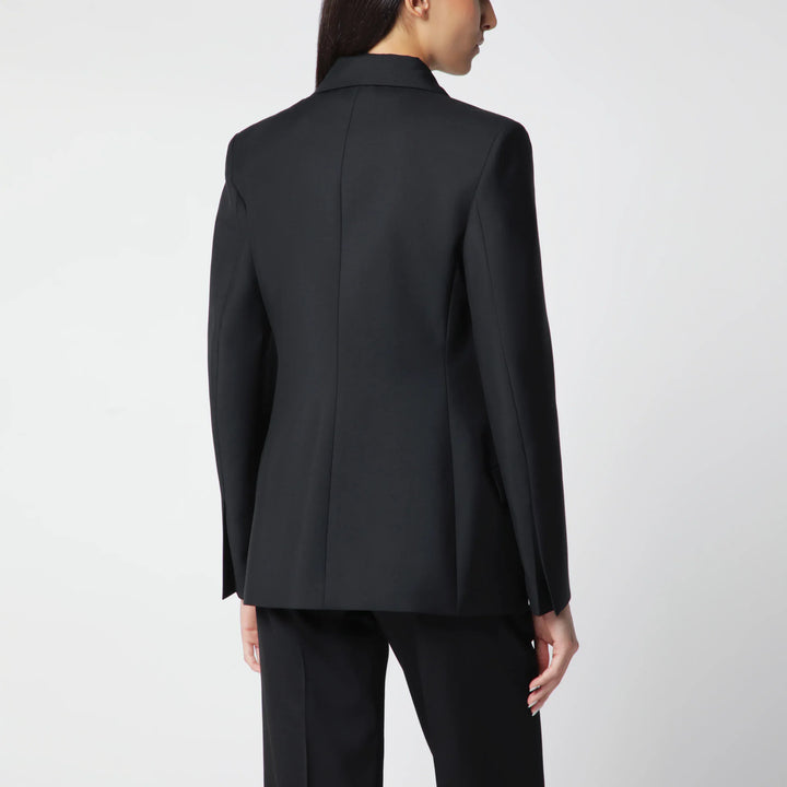 Róhe - Black Double-Breasted Wool-Blend Jacket Brand Coats &amp; Jackets