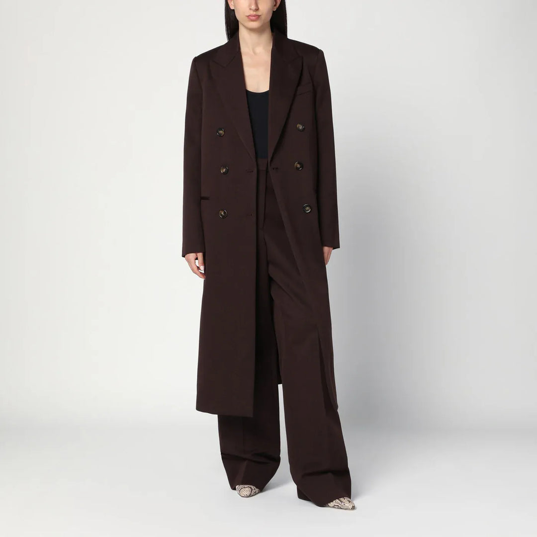 Stella McCartney - Double-breasted plum wool coat Brand Coats &amp; Jackets 42  IT
