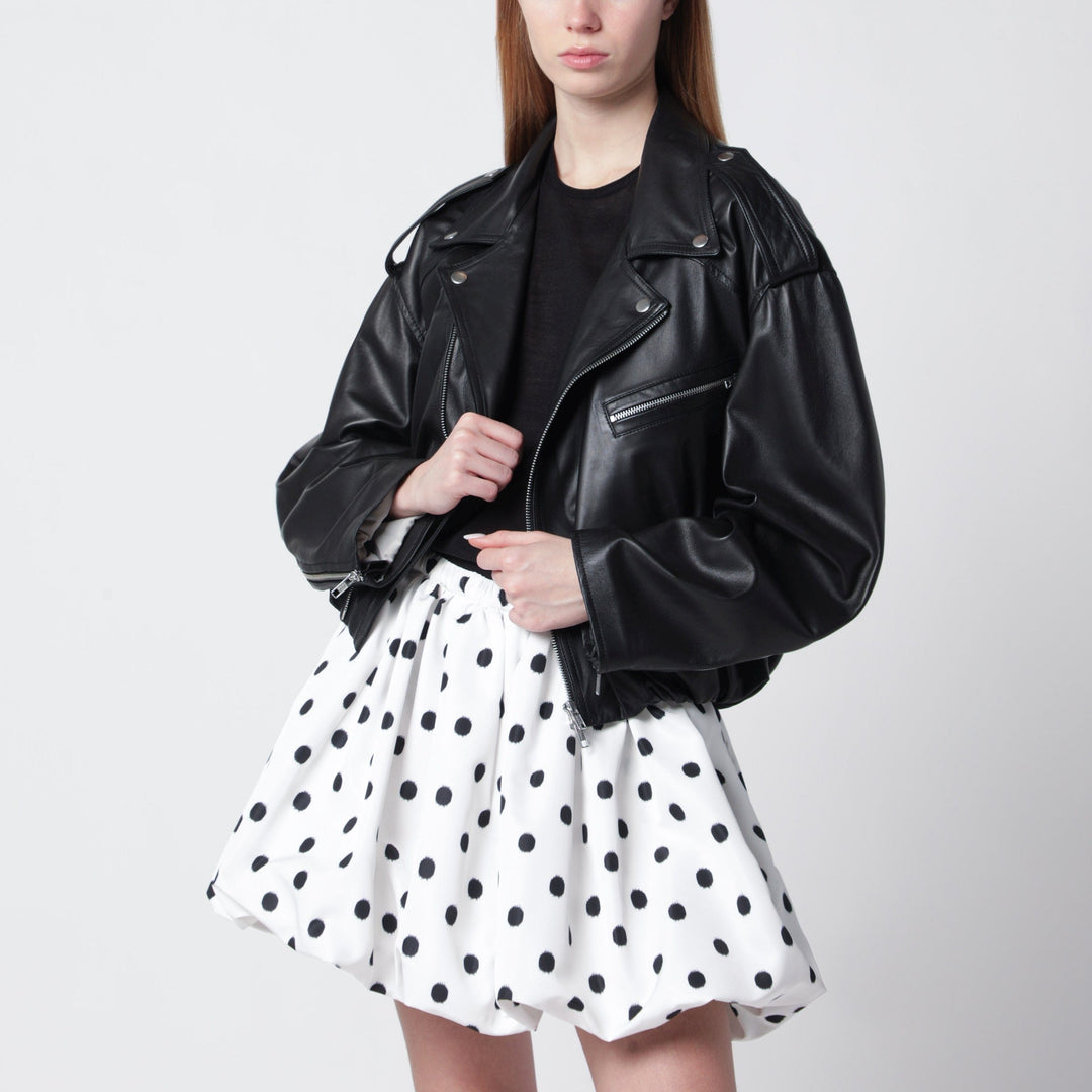 Coats & Jackets Sword 6644 - Black balloon leather bomber jacket Brand