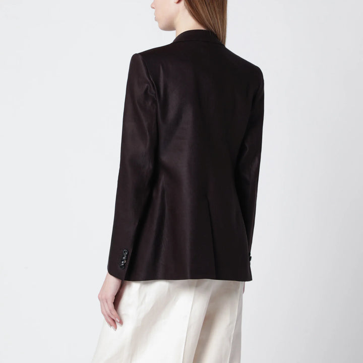 Tagliatore - Parigi double-breasted blazer in brown linen blend Brand Coats &amp; Jackets