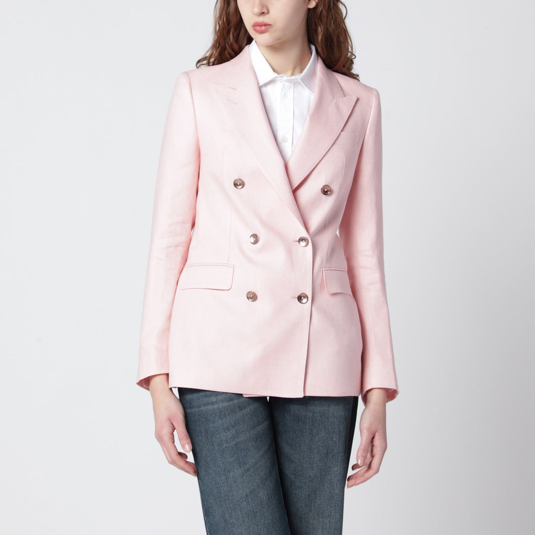 Coats & Jackets Tagliatore - Pink double-breasted linen jacket Brand
