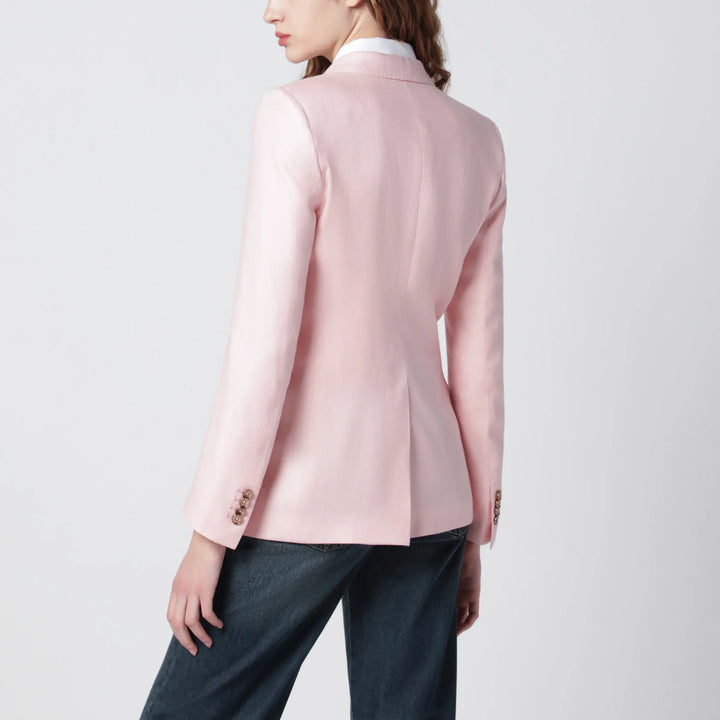 Tagliatore - Pink double-breasted linen jacket Brand Coats &amp; Jackets