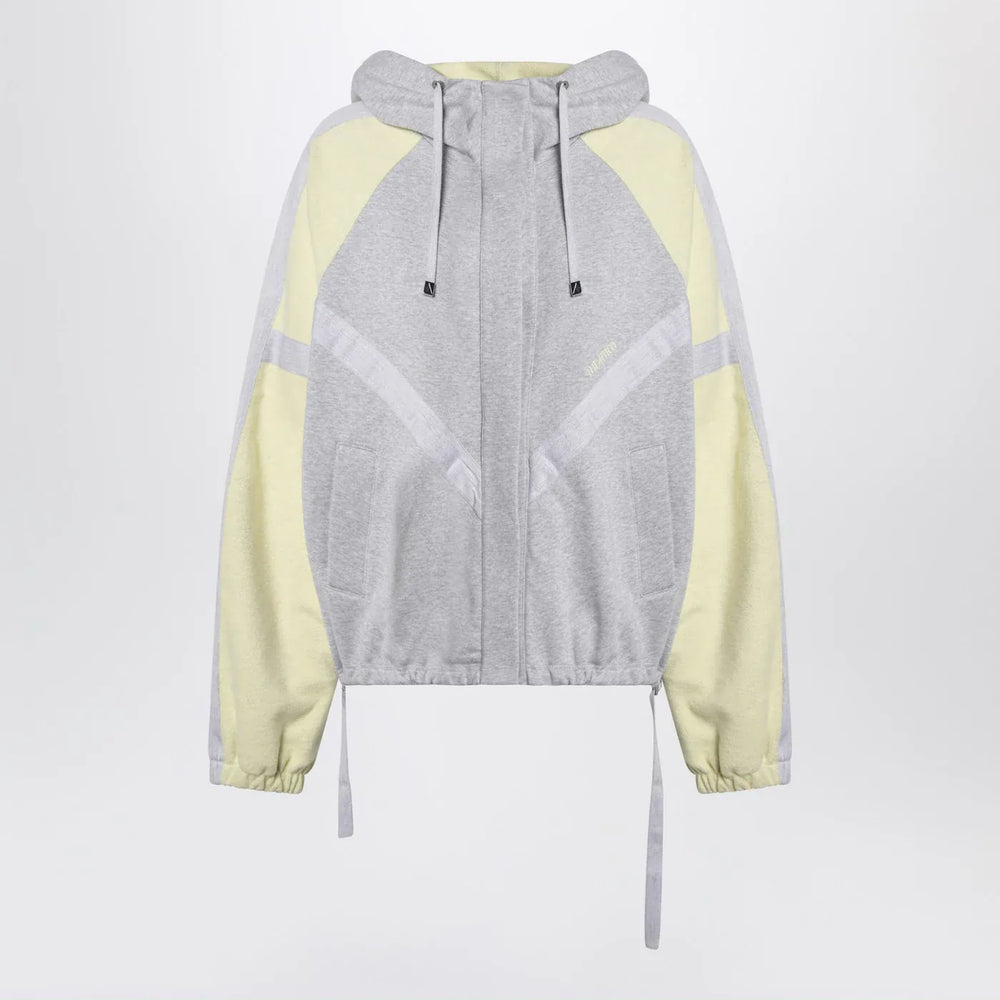 The Attico - Grey/light yellow bomber sweatshirt Brand Coats & Jackets 38  IT
