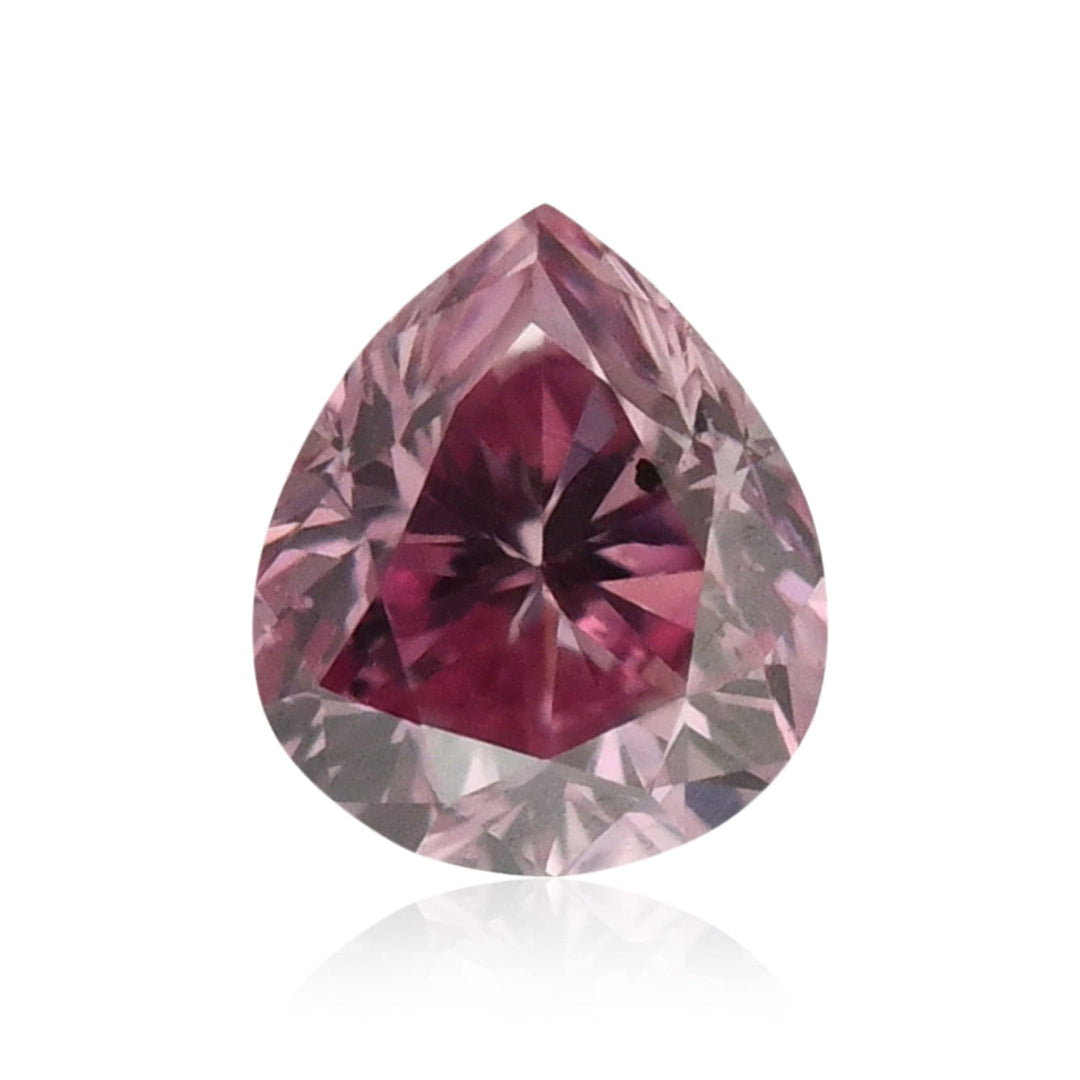 0.08 Carat Fancy Intense Purplish Pink Pear Diamond (SI1) GIA Brand Color Diamond