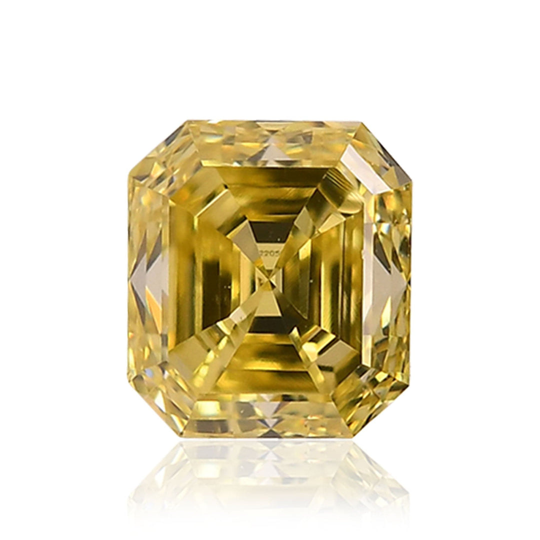 0.70 Carat Fancy Intense Yellow Emerald Diamond VS1 GIA Brand Color Diamond