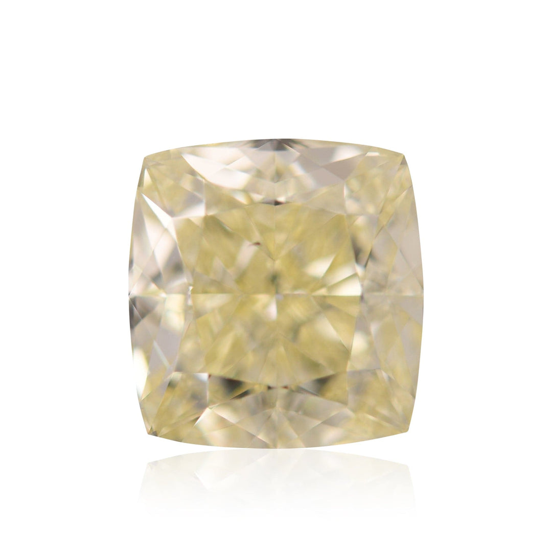 3.00 Carat Fancy Light Yellow Cushion Diamond VS2 GIA Brand Color Diamond